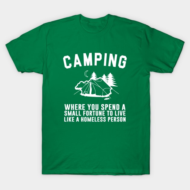 Funny Camping Quote T-Shirt by sandyrm